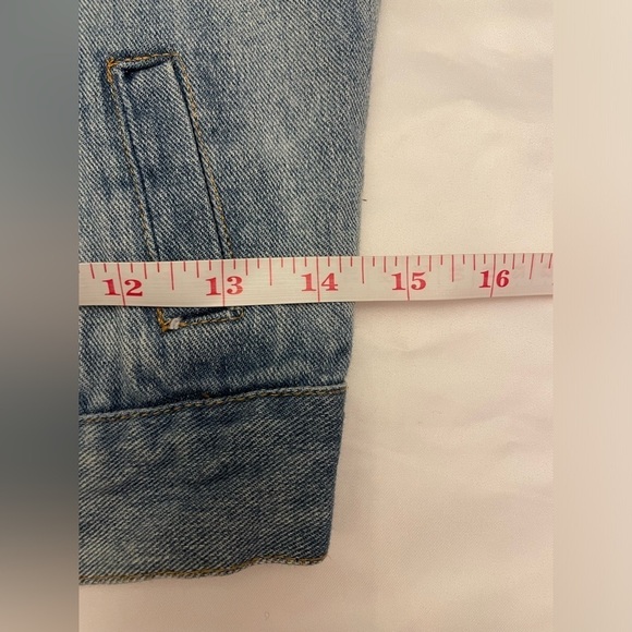 Red Tulips size large jean vest - Picture 13 of 13